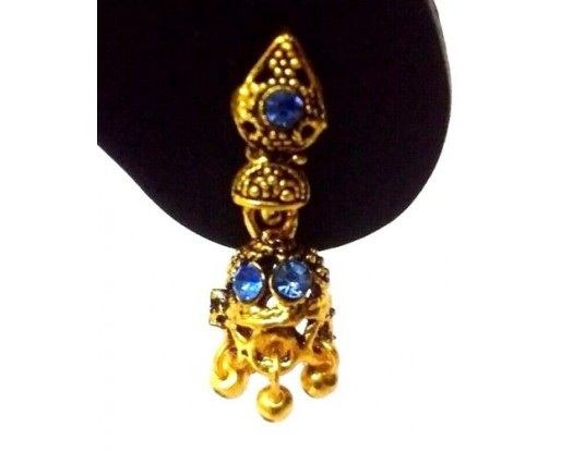 TINY Golden Oxidized Earrings Jhumka Jhumki Imitation Jewelry Drop Dangle EA101